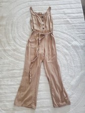 Sadie  Sage Flare Pant Jumpsuit Button Detail Tie Wrap Beltloops Zipper Back