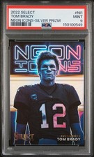 2022 PANINI SELECT NEON ICONS SILVER PRIZM #NI1 TOM BRADY PSA 9