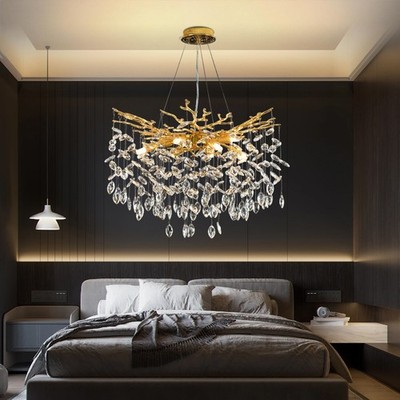 Modern Chandelier Crystal Light Height Adjustable Chandelier Interior Light