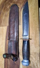 Marbles USA rare 1920-1923 IDEAL knife large nut pommel type, orig sheath