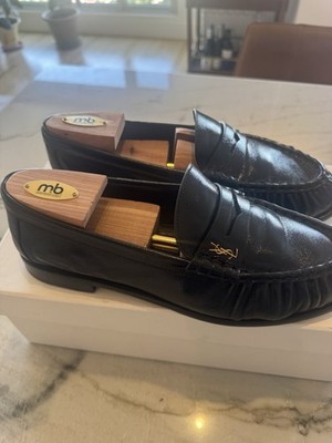 Yves Saint Laurent YSL le Loafer 44 Handstiched Black Leather  Men s 11