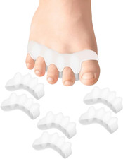 3 Pairs Soft Gel Toe Spacers Toe Separators Bunion Corrector Kids Adults White
