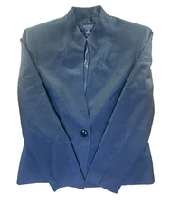 Kasper Separates Womens Size 10 Black Open Front Blazer Jacket Career Work