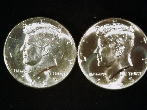 2025-Pand D Kennedy Half Dollars (2 coins) AU++. Free Shipping!