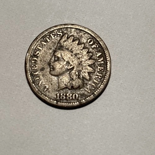 1880 Indian Head Cent Penny- Well Circulated-Good Condition- Value Priced