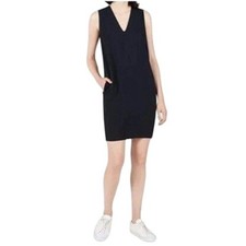 Everlane The Japanese Goweave Black Shift Dress Pockets Size 12 Minimalist Chic