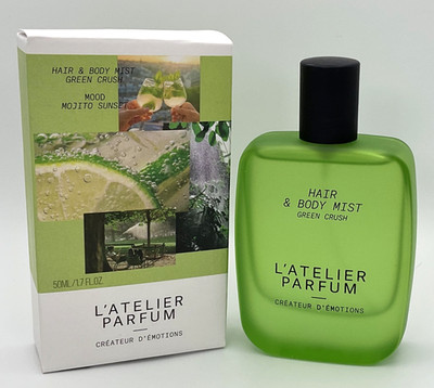 NIB L'ATELIER PARFUM Green Crush Hair & Body Mist 1.7 fl oz/50ml BASIL MINT