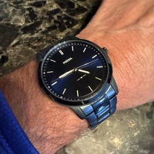 Fossil The Minimalist FS5461 Slim Case Blue Dial SATIN STAINLESS STEEL Strap