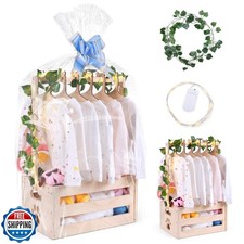 Wooden Baby Shower Crate Closet, Baby Basket with Handle Baby Storage Crate H