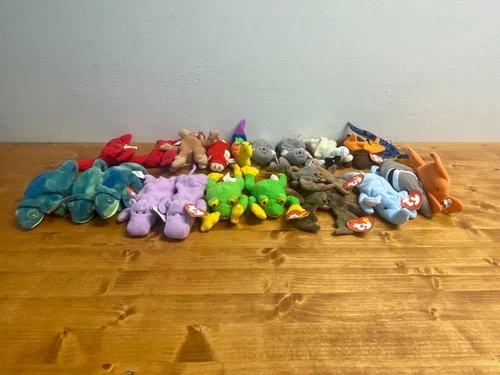 Vintage McDonalds Teenie Beanie Babies Animal Variety Set - Lot of 22