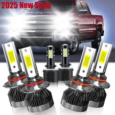 For Chevy Silverado 3500 2001-2002 LED Headlight Bulbs Kit Hi Lo Beam+Fog Light