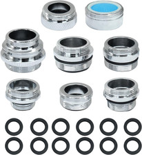 8-Pc Faucet Adapter Kit Brass Sink Hose Aerator for Garden Washing Machine