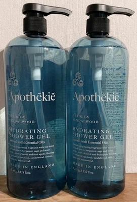 2x 1000ml APOTHEKIE Neroli & Sandalwood Hydrating Shower Gel with Essential Oils