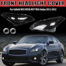 Pair For Infiniti M25 M35h M37 M56 Sedan 2011-2012 Headlight Lens Shell Cover Us
