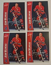 JEAN BELIVEAU SIGNED AUTOGRAPHED MOLSON EXPORT HOCKEY CARDS FOUR 4 FAMILY LOA