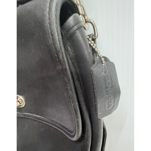 Vintage Coach Station Bag 9870 Black Leather Crossbody Satchel Made USA by Coach, $120 - Photo 3