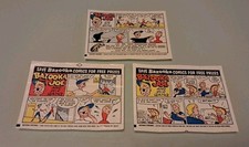 3 ORIGINAL ca 1958 BAZOOKA JOE  WACHS BUBBLE GUM COMICS