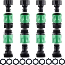 16 Pieces Garden Hose Quick Connect Fittings 3/4 Inch Plastic Water Hose Quic...