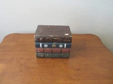 Vintage Brown Faux Book Box Hinged Opening Hide Valuables Hidden Storage