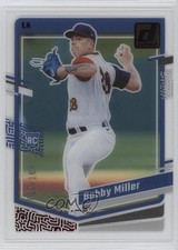 2023 Panini Chronicles Clearly Donruss Red 92/100 Bobby Miller #14 pe8