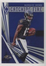 2019 Panini Phoenix Catching Fire Blue 24/35 Marquise Brown #1 Rookie RC uk2