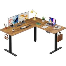 L Shaped Standing Desk Electric Height Adjustable Motor Corner Desk 63x55
