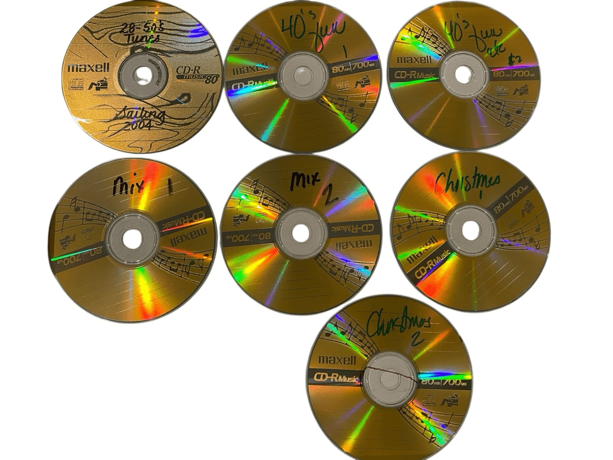 Maxell CD-R Music Lot Of 7 Burned Mix CDs Vintage Mystery Sailing