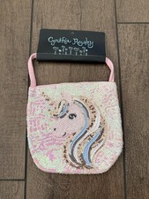 Cynthia Rowley Girls Pink Sequin Unicorn Purse Handbag Kids Mini Bag Sparkle