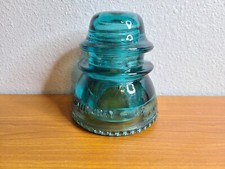 Blue Aqua Hemingray 42 Electrical Glass Insulator Made in USA