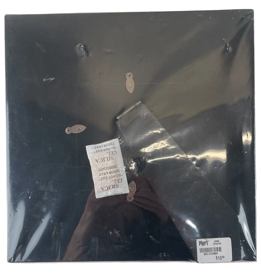 Nuevo con etiquetas Marco de fotos Pier 1 rosa bordado copos de nieve 10" cuadrado 4"x4" foto sellado Foto 2 de 3