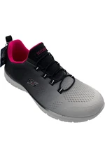 Skechers Mesh Slip-On Bungee Sneakers Pure Radiance Blk/Hot Pink