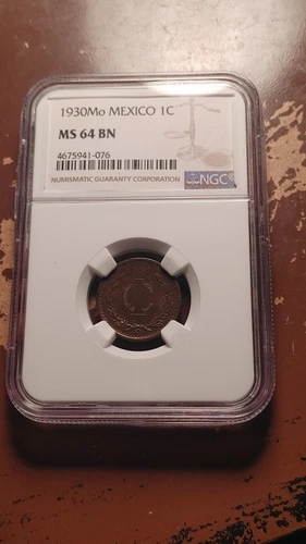 1930 Mo Mexico 1 Centavo NGC MS64 BN Brown Good Luster and Strike           2139