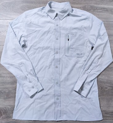 Gilz Shirt Adult Medium Light Blue Button Up Fishing Shirt Utility