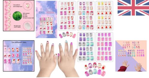 Colorful Unicorn Full Cover Nail Kit: 120 Pcs for Little Girls’ Creative Fun - Picture 2 of 8