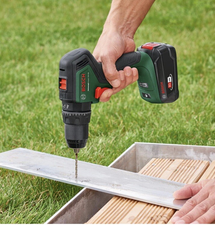 Bosch Home & Garden 18V 4 Piece Combo Kit: Brushless Hammer/Drill Driver, Impact Driver, Circular Saw, Angle Grinder, 2.5Ah Battery, 4.0Ah Battery