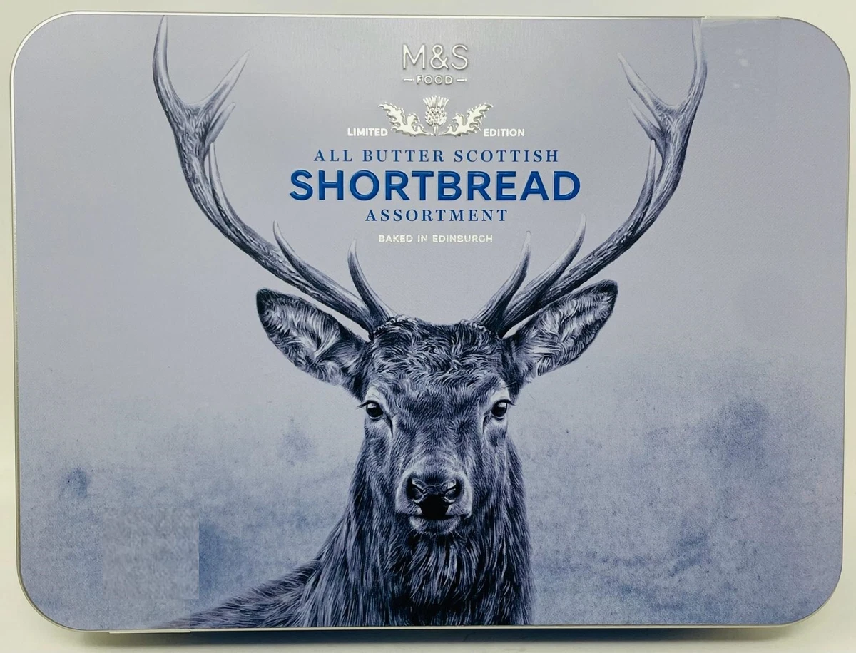 M&S Biscuits Scottish Shortbread All Butter Tin Stag Scotland  