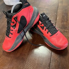 Under Armour UA Lockdown 6 Basketball Shoes 6.5Y Red Black