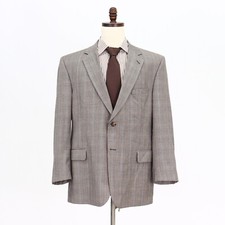 Jos. A. Bank 46R Brown Sport Coat Blazer Jacket Check 2B Wool