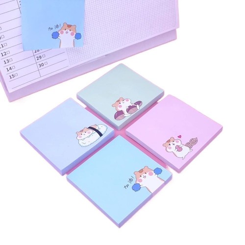 Cute Memo Pad Hamster Office Supplies 80 Sheets Sticky Notes Home