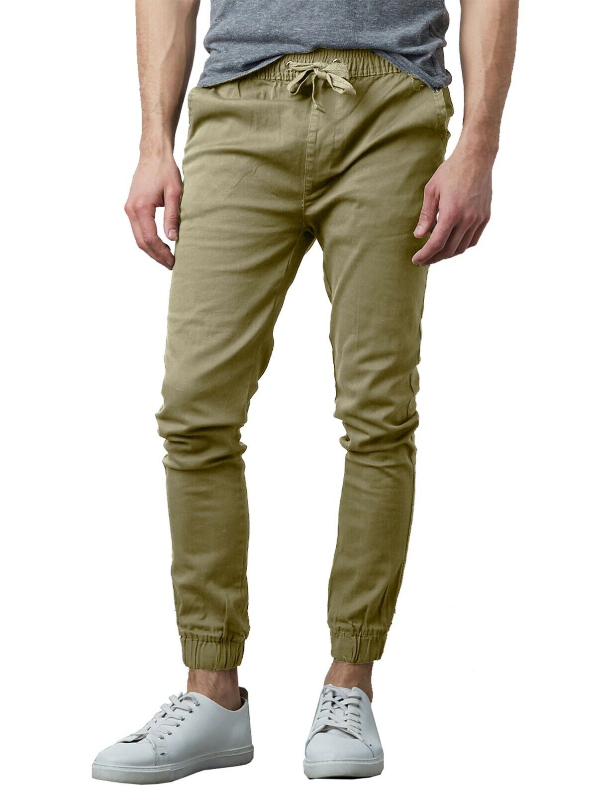 Mens Twill Stretch Jogger and Cargo Pocket Pants Chinos Work Lounge ...