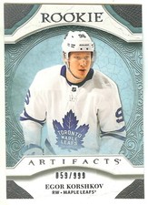 2020-21 Upper Deck Artifacts Egor Korshkov Rookie SP #'d/ 059/999 #168 Toronto