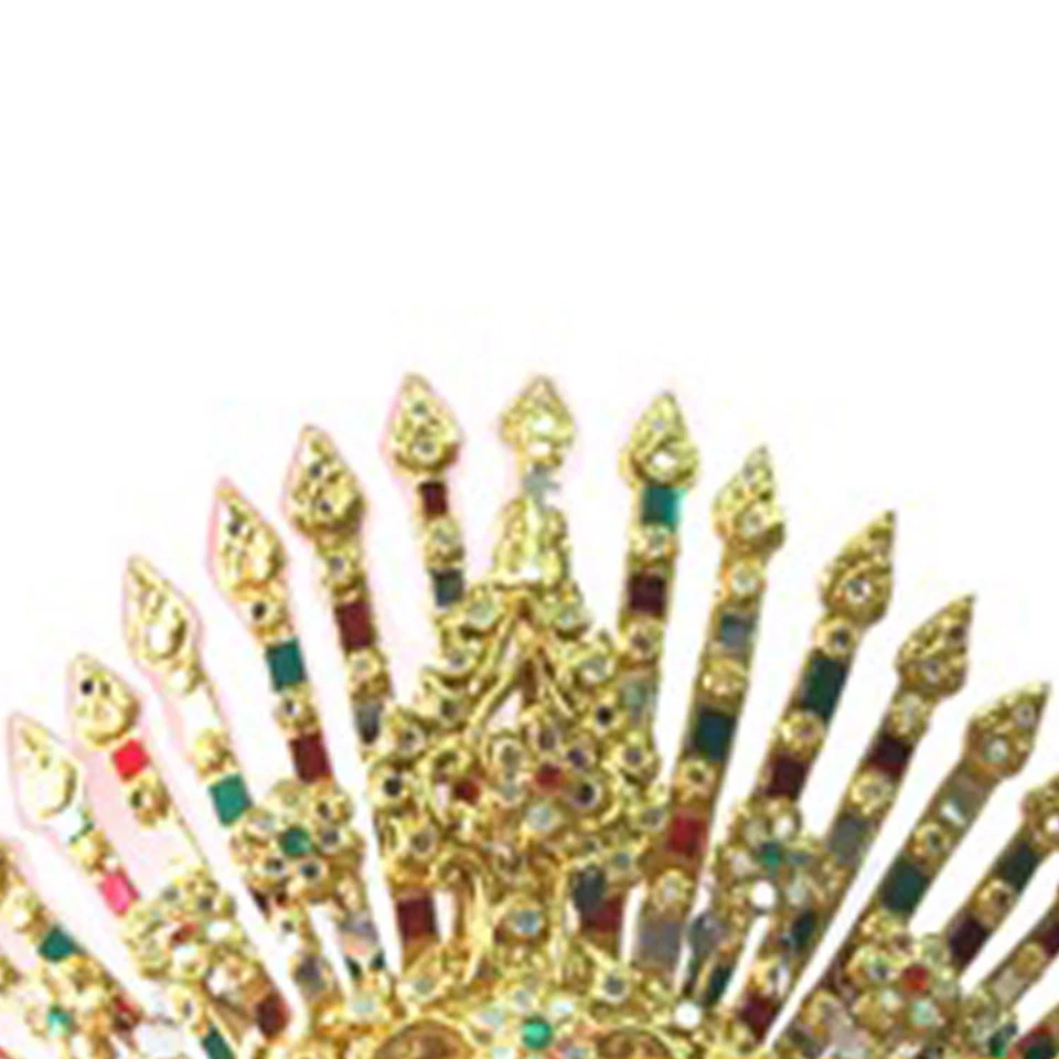 Queen Sriwichai Colorido Tiara Puntiaguda Bailarina Cabeza Conjunto Cuentas Joyas + Disfraz GL Foto 2 de 4