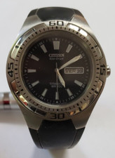 Citizen Eco-Drive Men's Wristwatch Titanium WR 100 Black Band