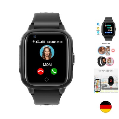 Kinder Smartwatch mit GPS und Telefon Uhr 4G WiFi Videoanruf SOS Kamera