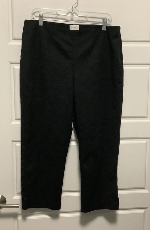 CHICO’S Side Zip High Rise Black Stretch Crop Pants Sz 2
