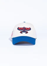 Atlanta Hawks X Braves Parody Reference Snapback Hat Cream/Blue