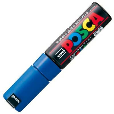 Uni Posca PC8K.33 Water-Based Paint Marker, Broad Chisel Tip, Blue