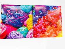 Lot of 2 NEW 350 Piece Jigsaw Puzzles Mystery Bundle Food Animals Art Buildings