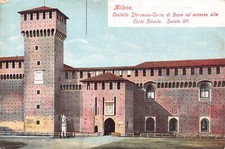 A228 Italia Milano Castello Sforzesco Torre Corte Ducale cartolina d'epoca