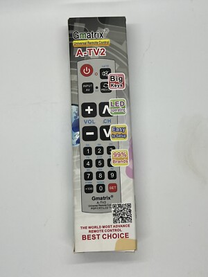 Big Button Universal Remote Control Gmatrix u43 A-tv2